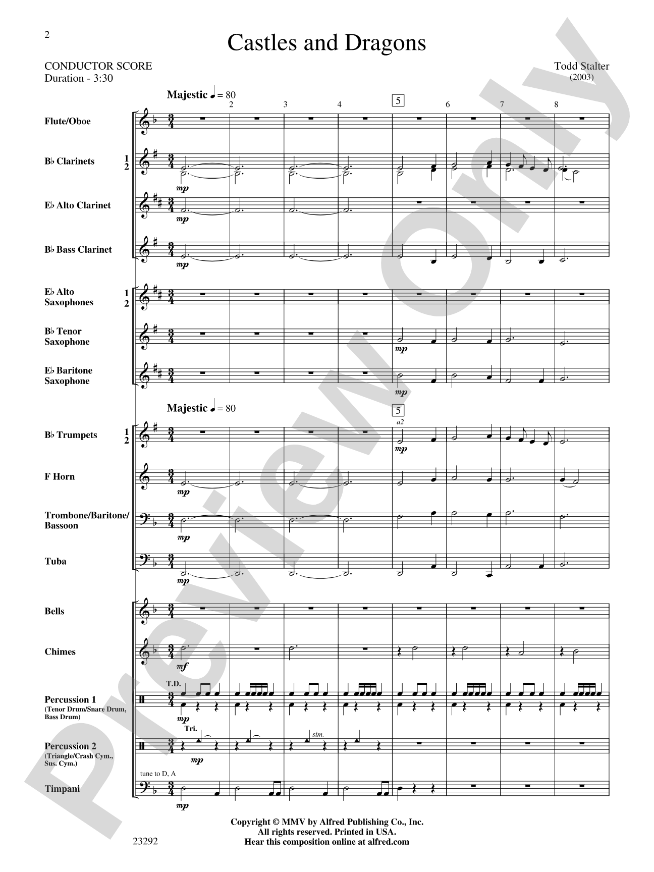Castles and Dragons: Concert Band Conductor Score & Parts