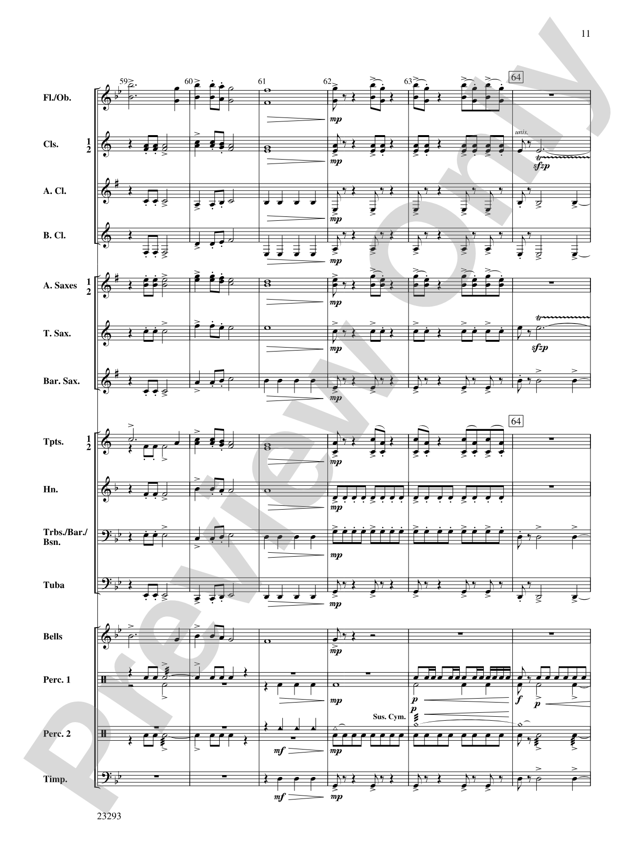 ... when full moon's light: Concert Band Conductor Score & Parts
