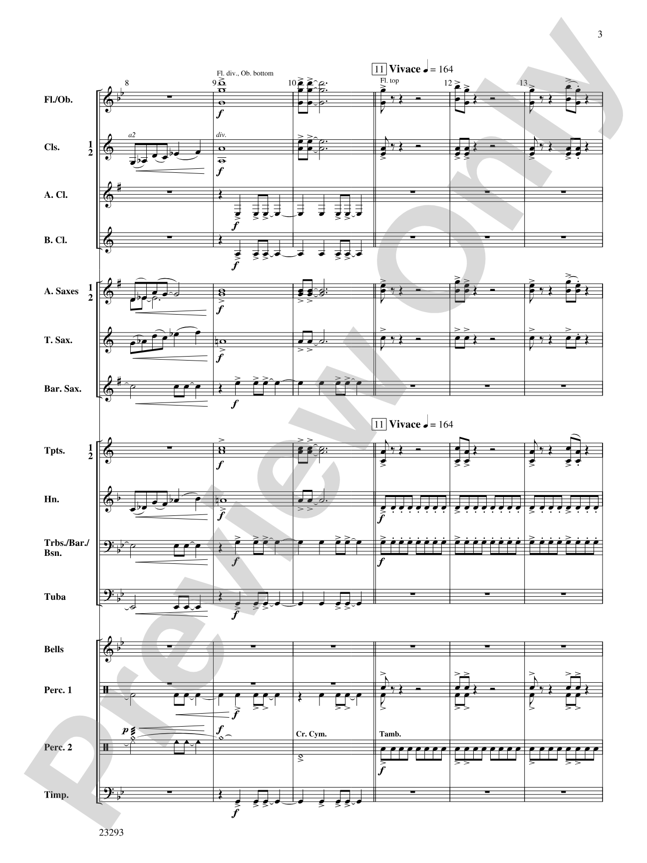 ... when full moon's light: Concert Band Conductor Score & Parts