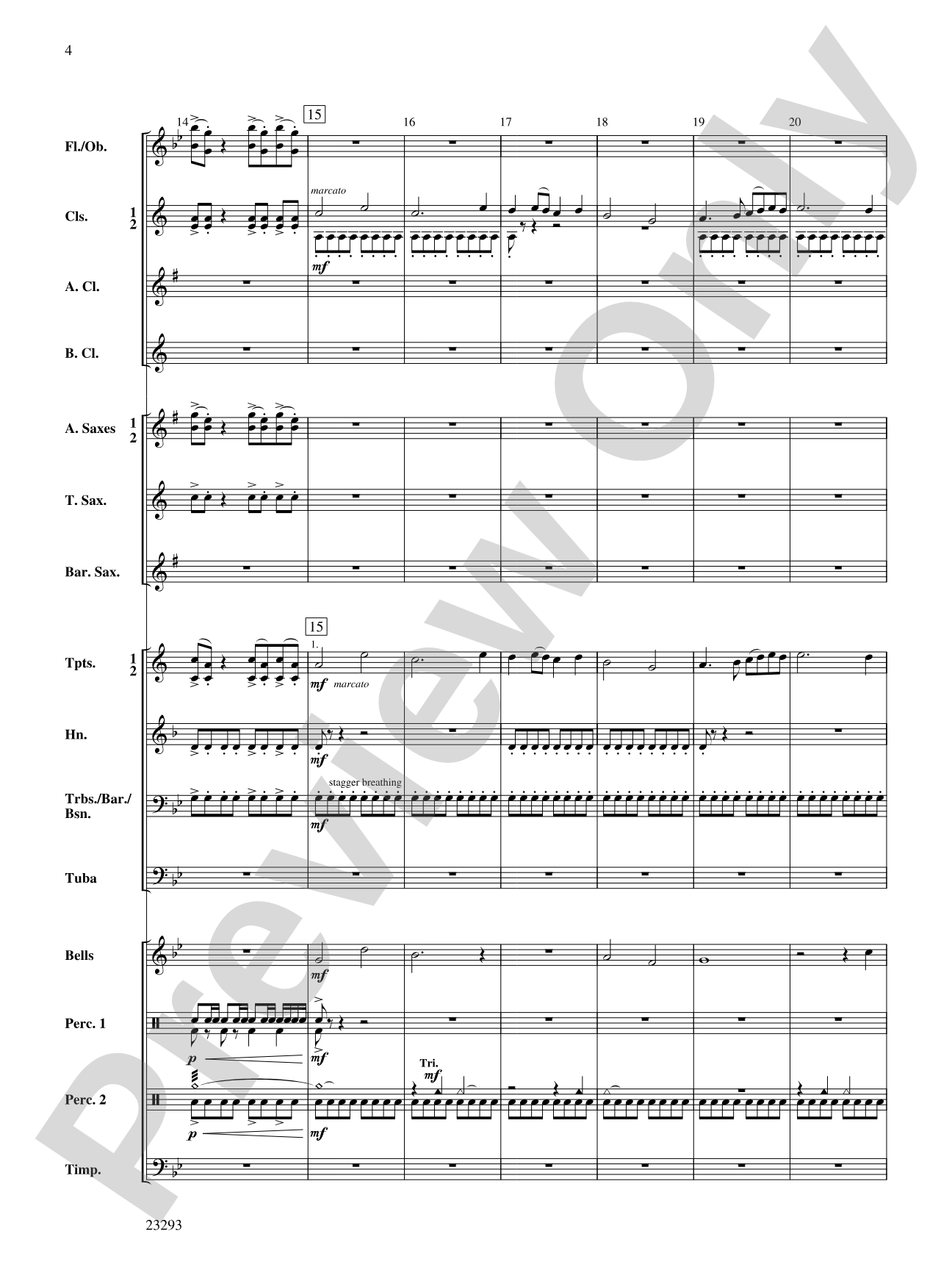 ... when full moon's light: Concert Band Conductor Score & Parts