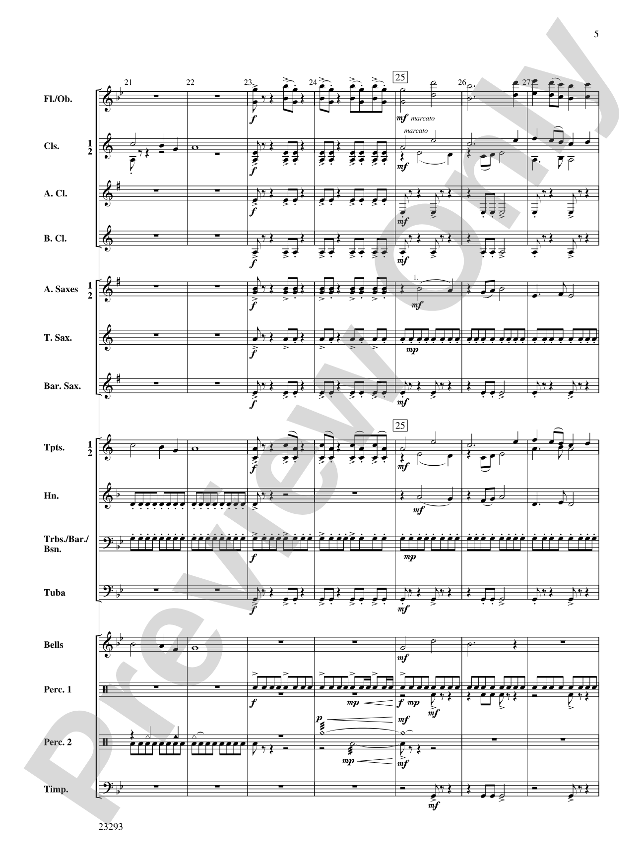 ... when full moon's light: Concert Band Conductor Score & Parts