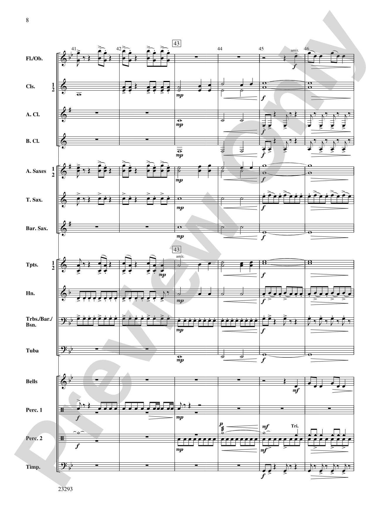 ... when full moon's light: Concert Band Conductor Score & Parts