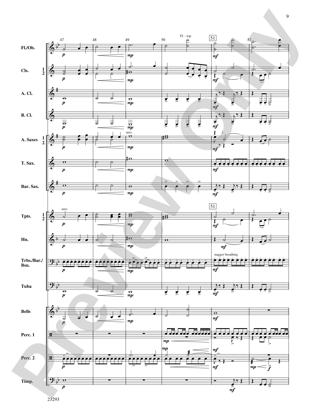 ... when full moon's light: Concert Band Conductor Score & Parts
