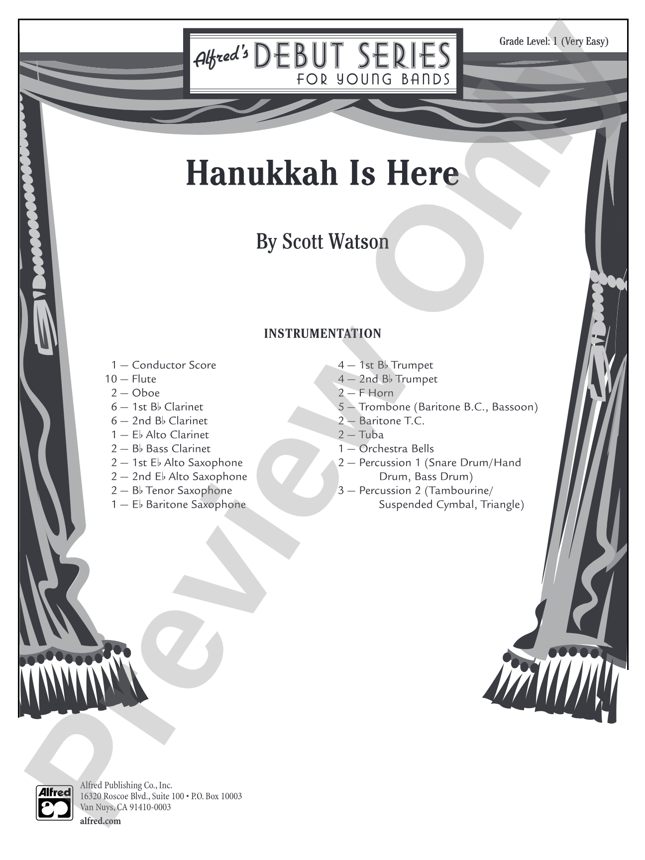 Hanukkah Is Here: Concert Band Conductor Score & Parts