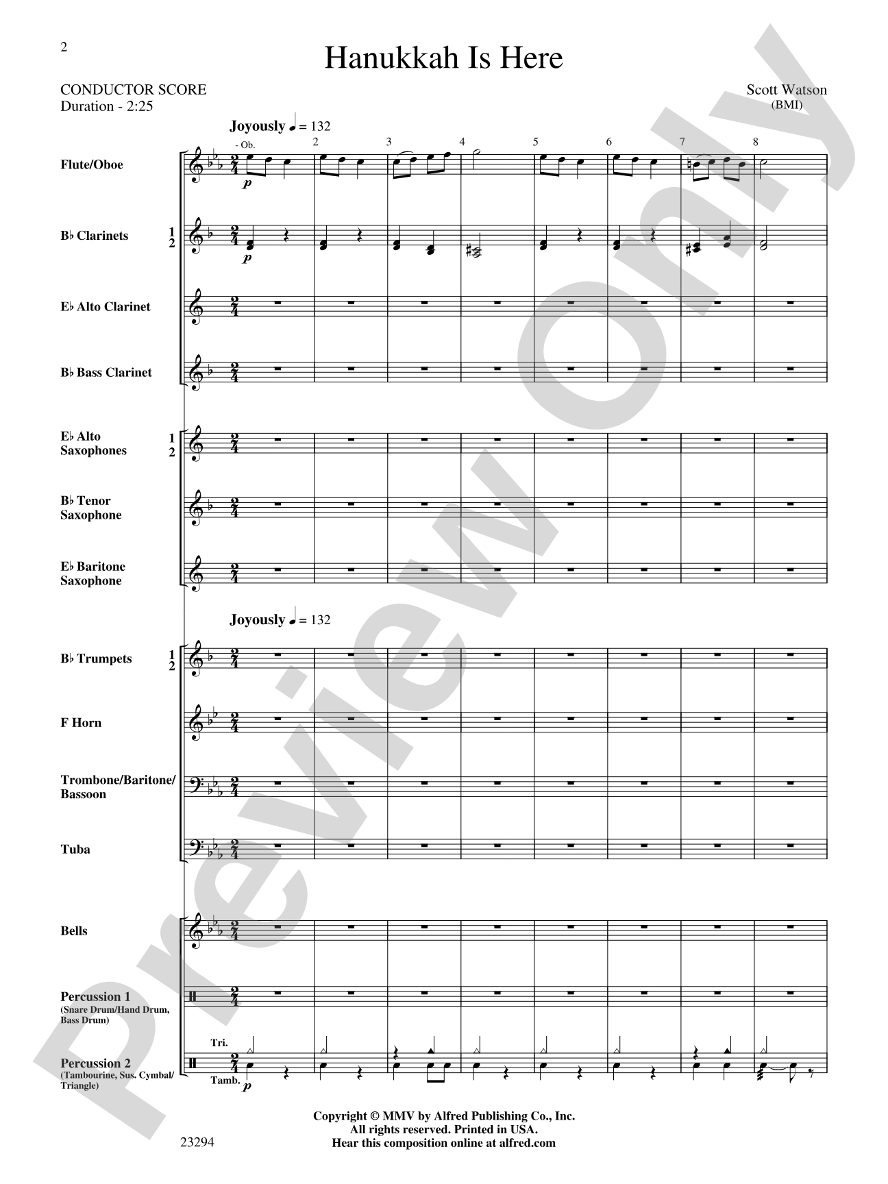 Hanukkah Is Here: Concert Band Conductor Score & Parts