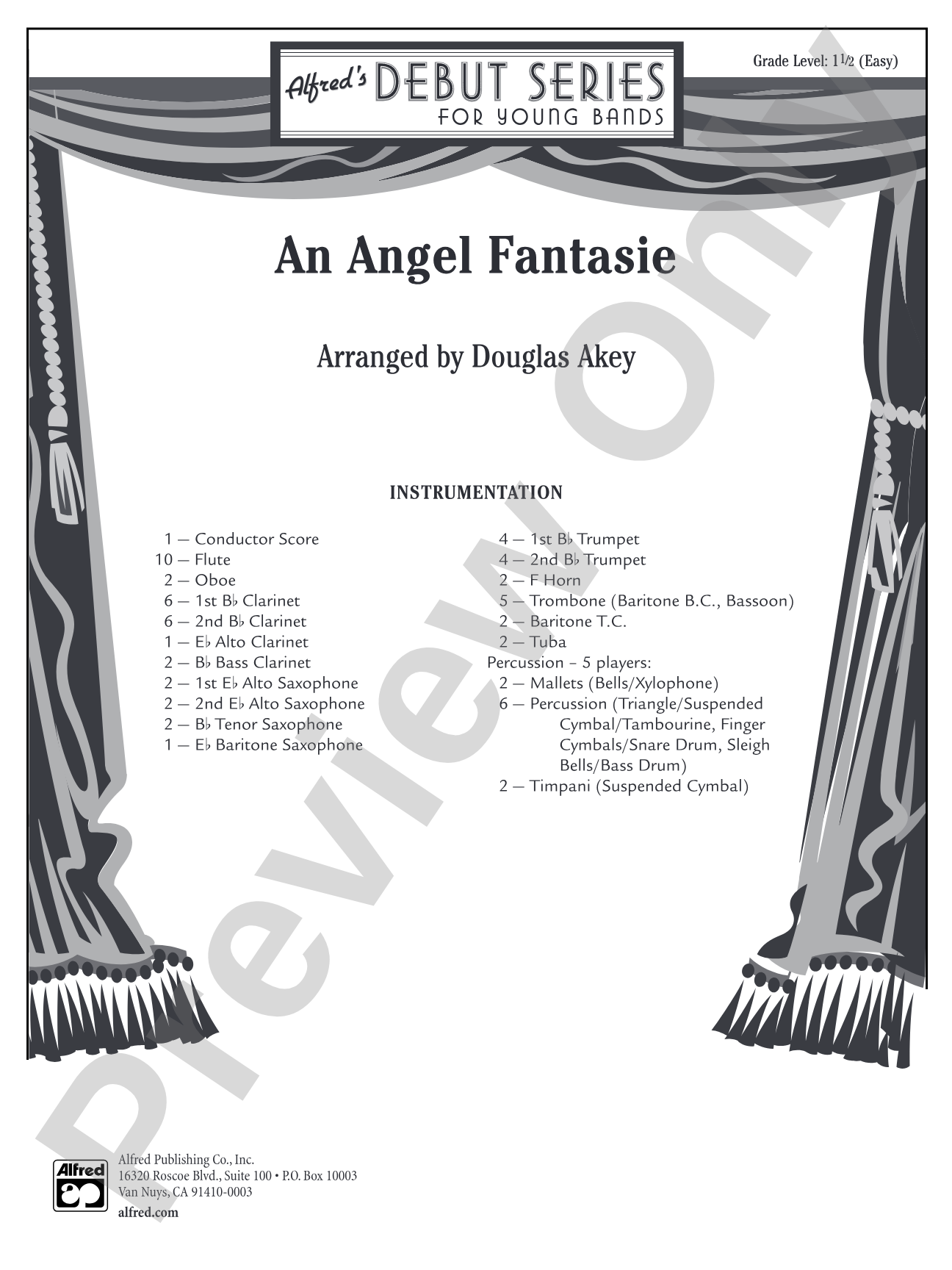 An Angel Fantasie: Concert Band Conductor Score & Parts