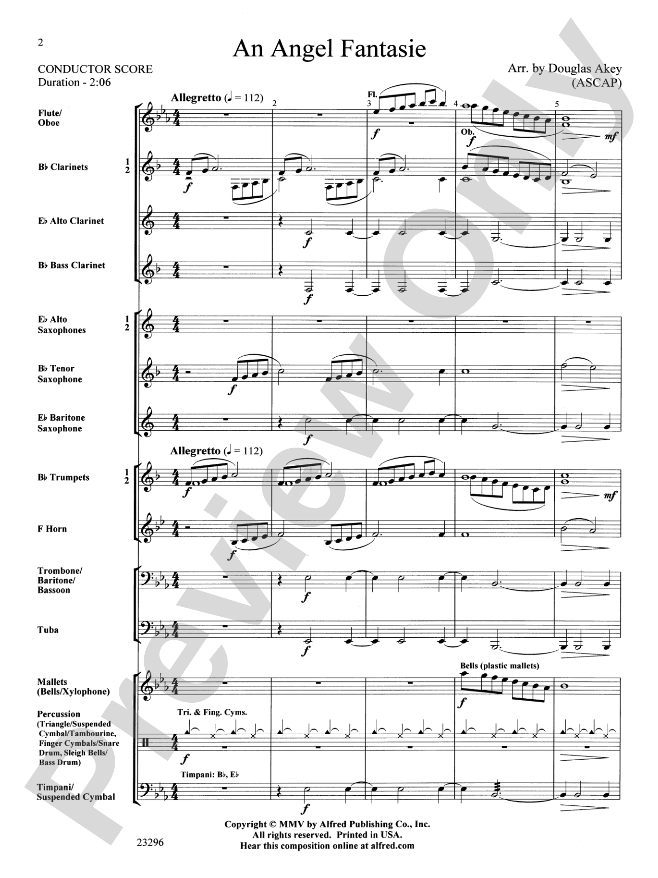 An Angel Fantasie: Concert Band Conductor Score & Parts