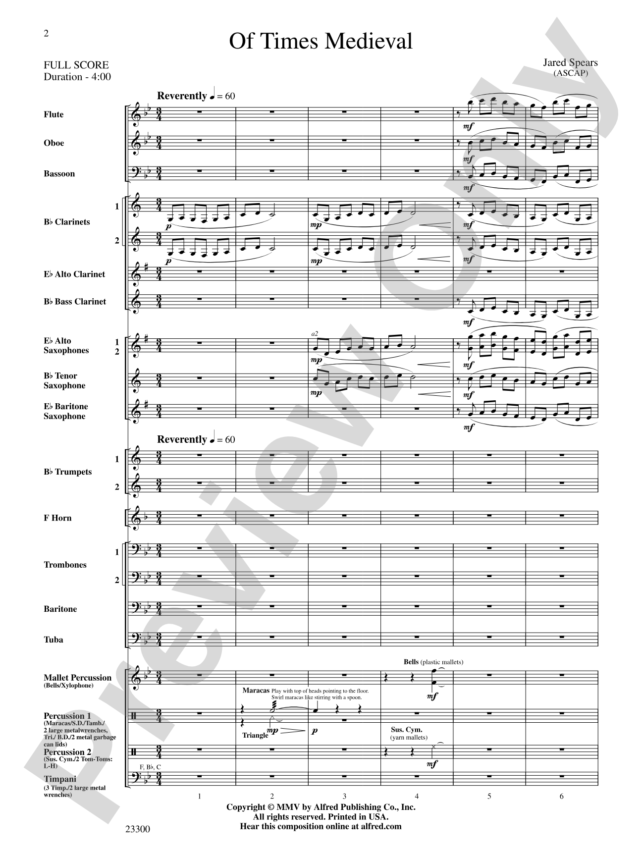 Of Times Medieval: Score