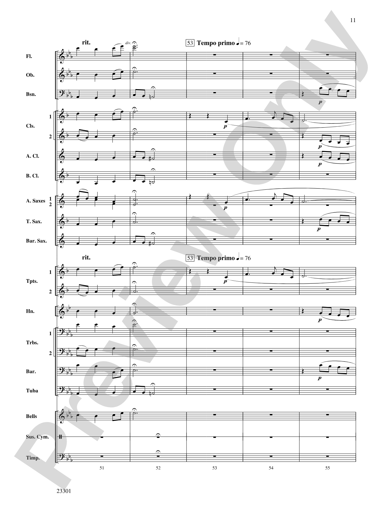 As the Robin to the Meadow: Concert Band Conductor Score & Parts