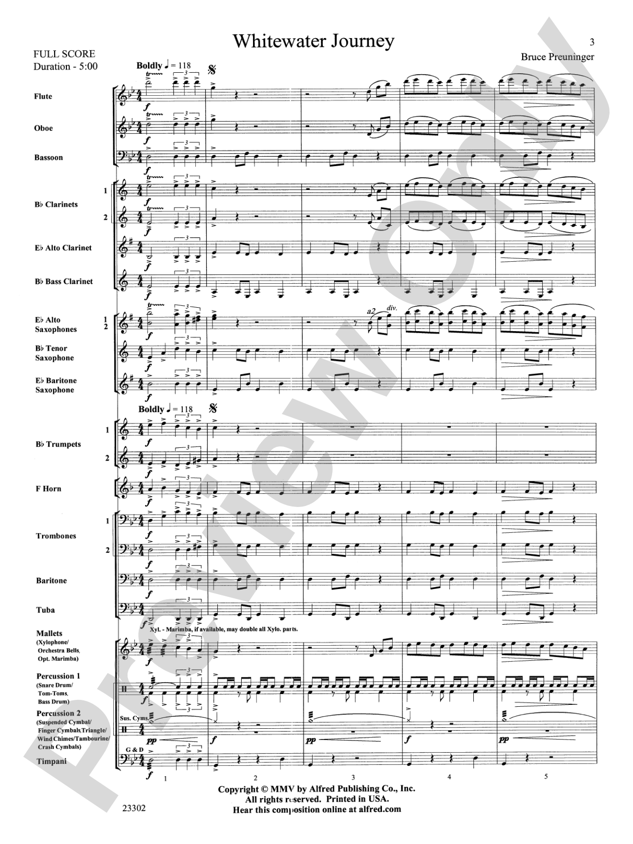 White Water Journey: Concert Band Conductor Score & Parts