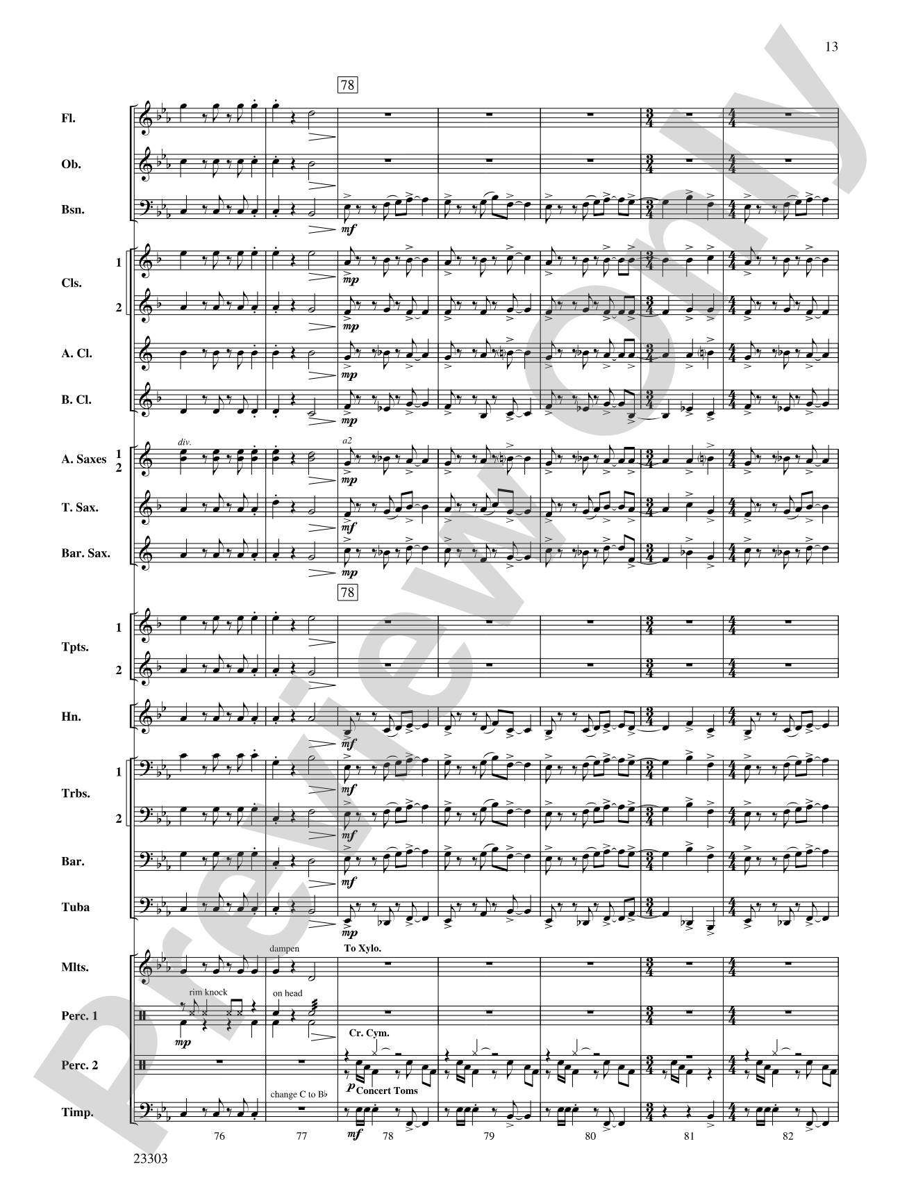 Chronos: Concert Band Conductor Score & Parts