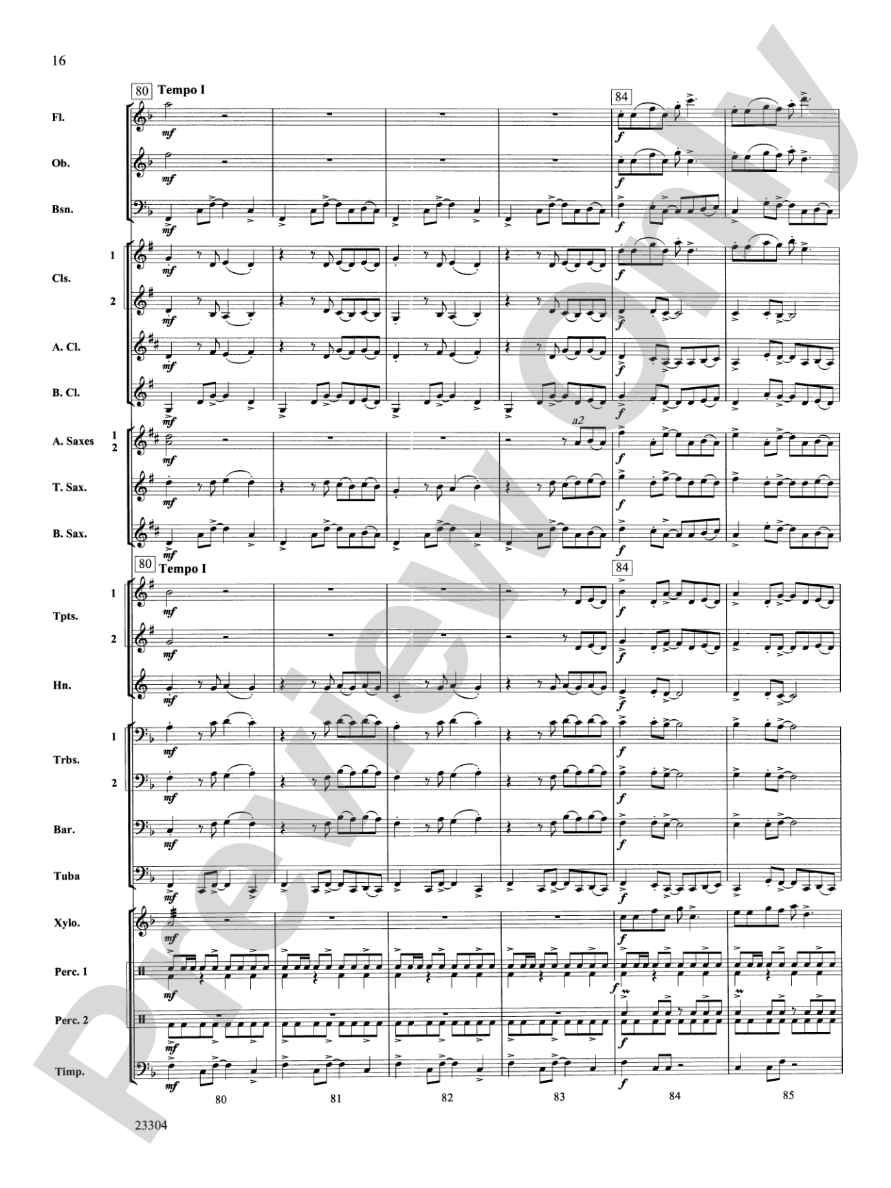 Ciudad de Festivales: Concert Band Conductor Score & Parts