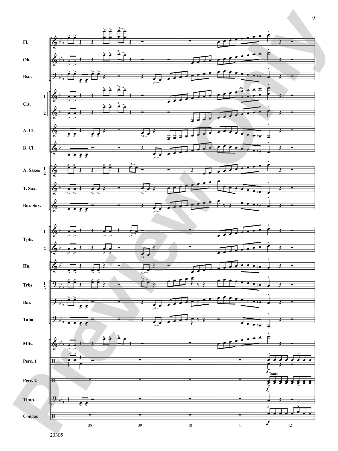 Spy Chase: Concert Band Conductor Score & Parts