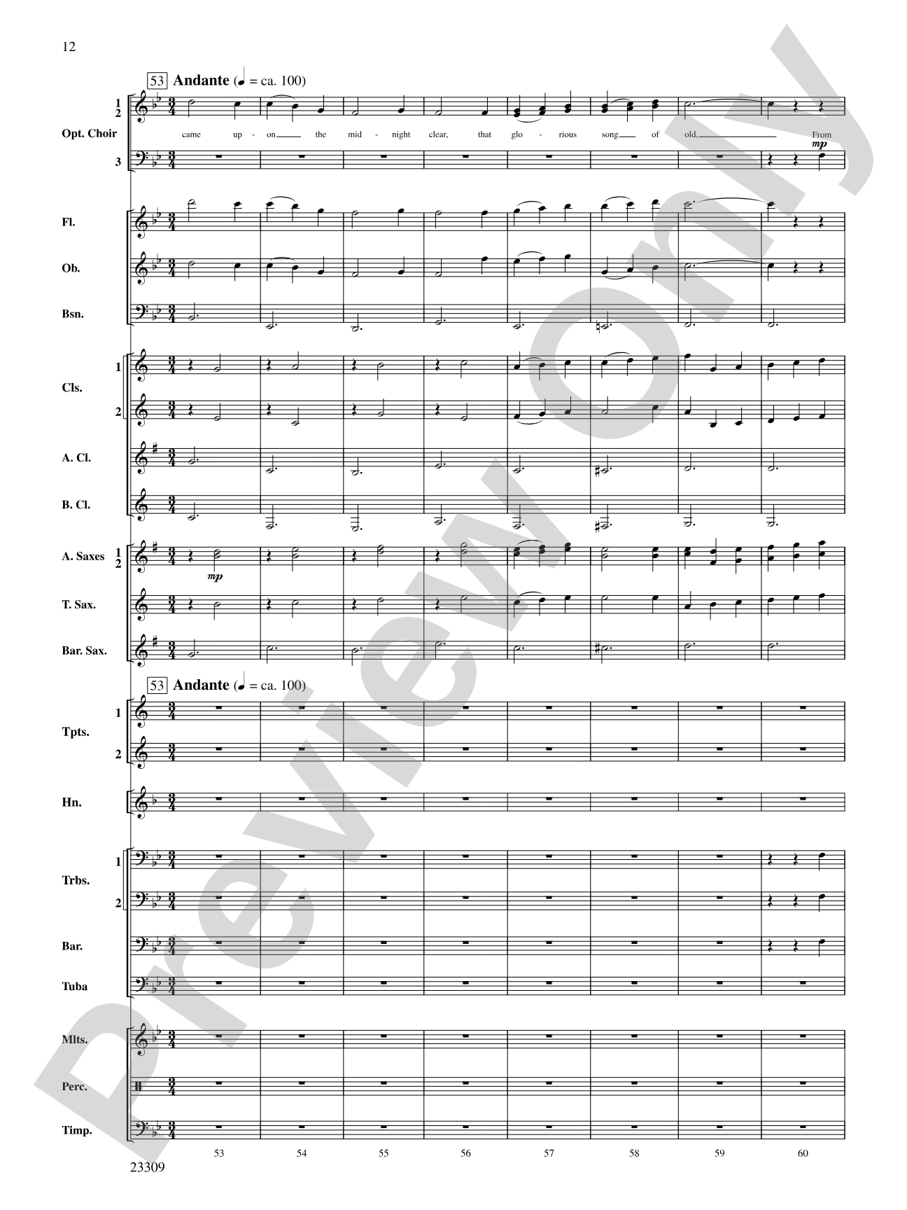 Merry Christmas to All (A Medley of Carols): Concert Band Conductor Score & Parts