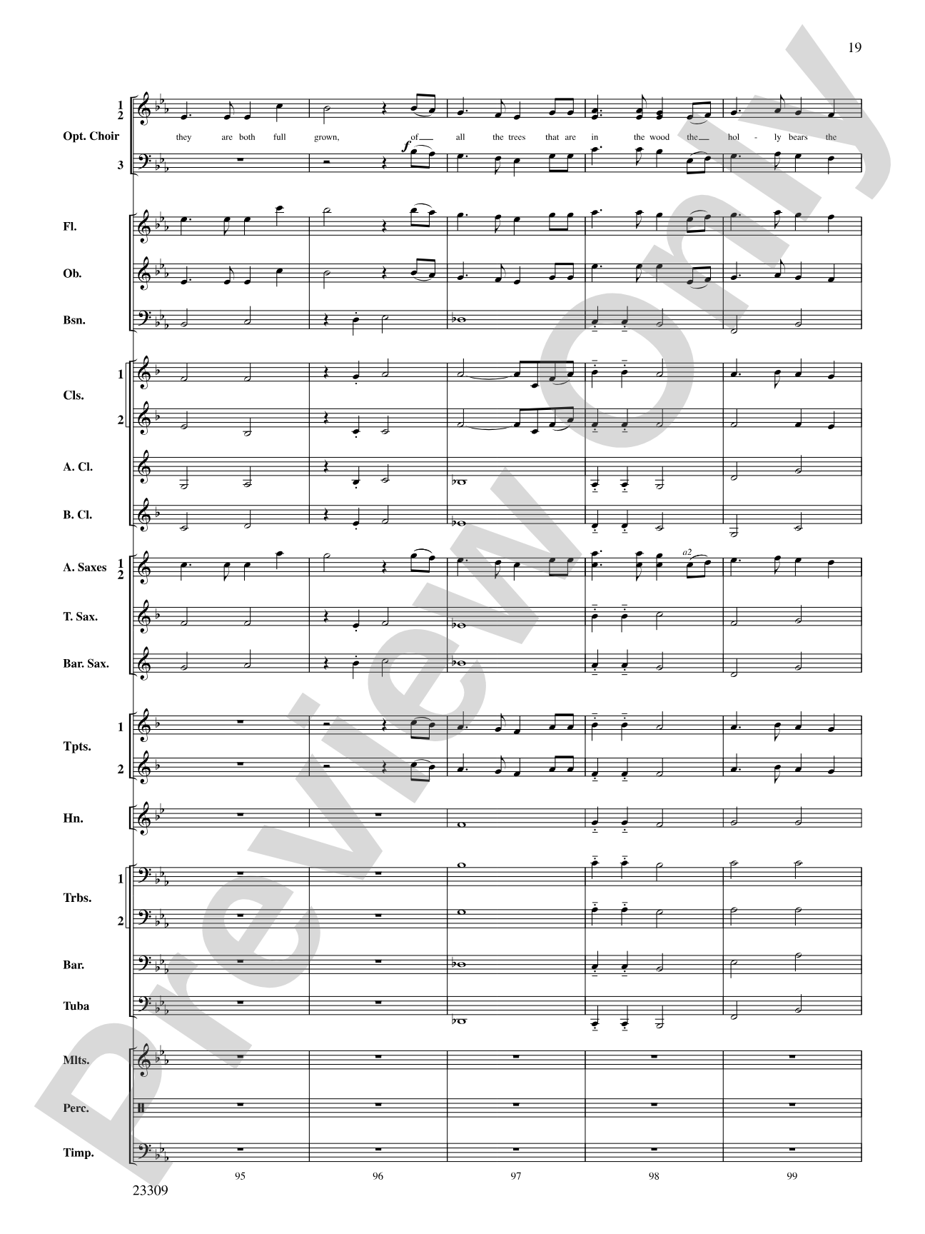 Merry Christmas to All (A Medley of Carols): Concert Band Conductor Score & Parts