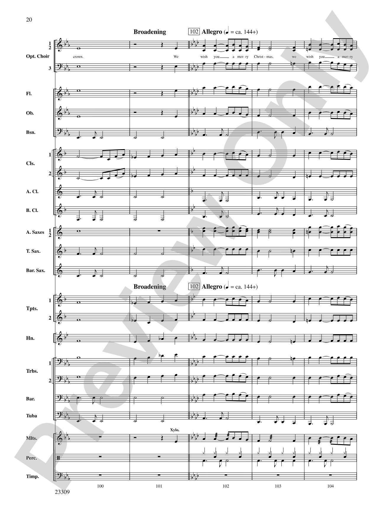 Merry Christmas to All (A Medley of Carols): Concert Band Conductor Score & Parts