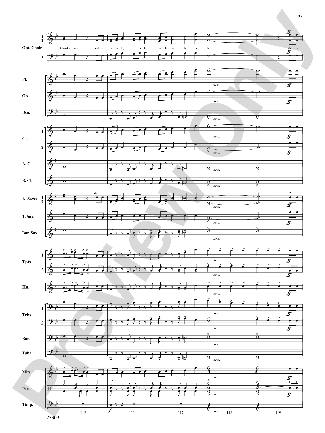Merry Christmas to All (A Medley of Carols): Concert Band Conductor Score & Parts