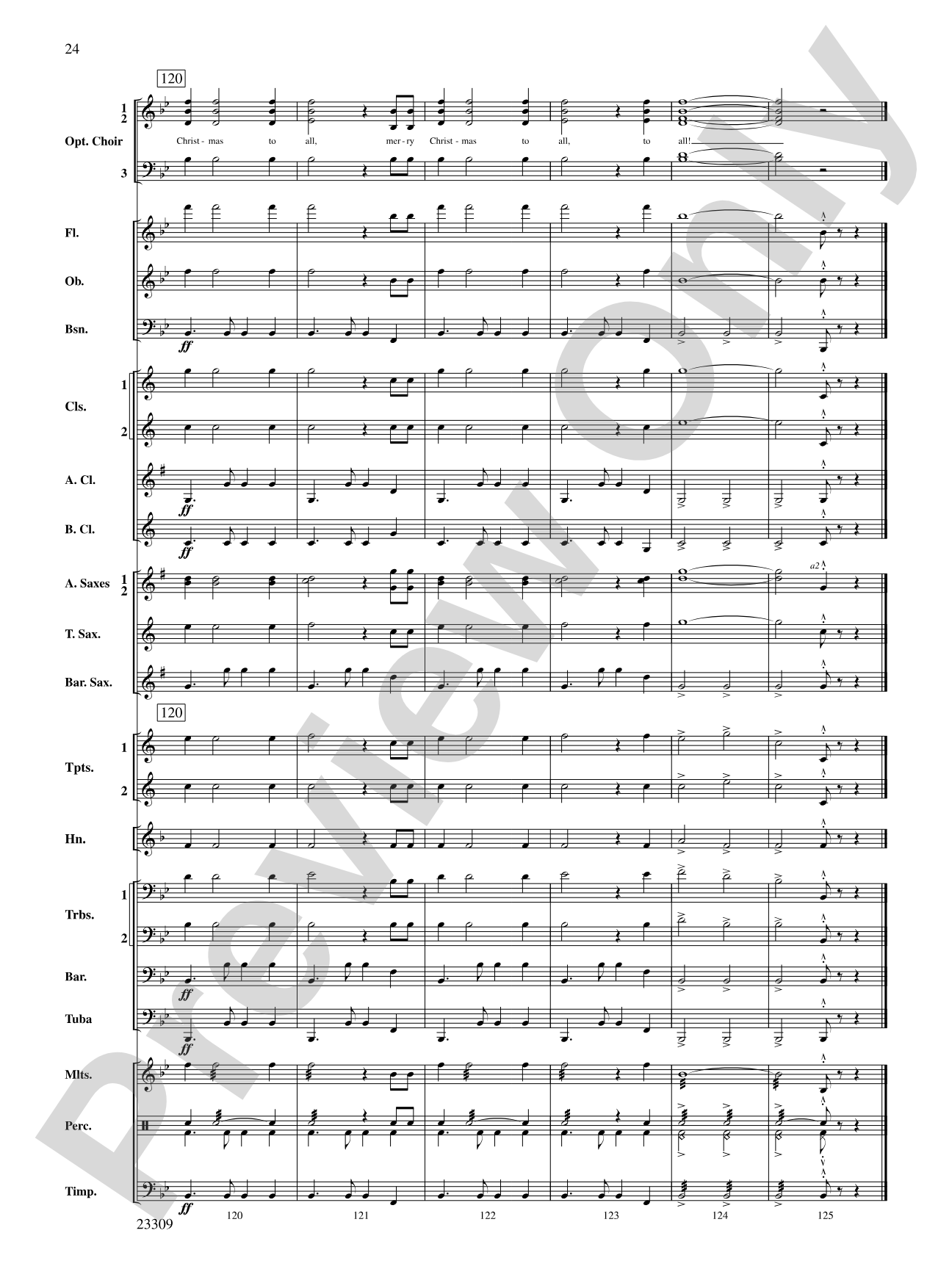 Merry Christmas to All (A Medley of Carols): Concert Band Conductor Score & Parts