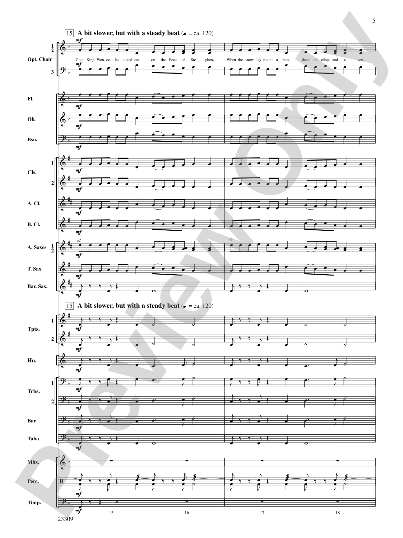 Merry Christmas to All (A Medley of Carols): Concert Band Conductor Score & Parts