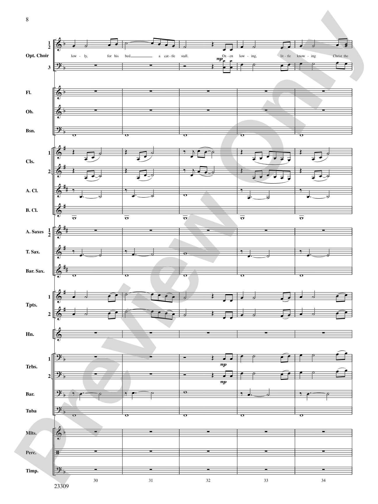 Merry Christmas to All (A Medley of Carols): Concert Band Conductor Score & Parts