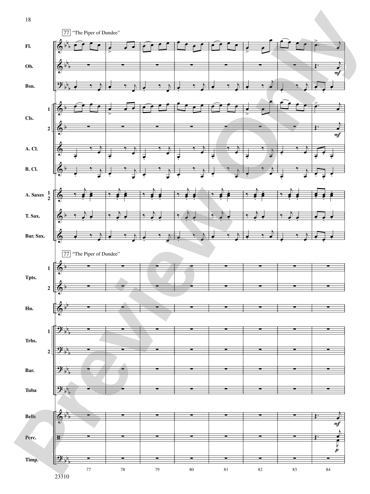 Tales of Dundee: Concert Band Conductor Score & Parts