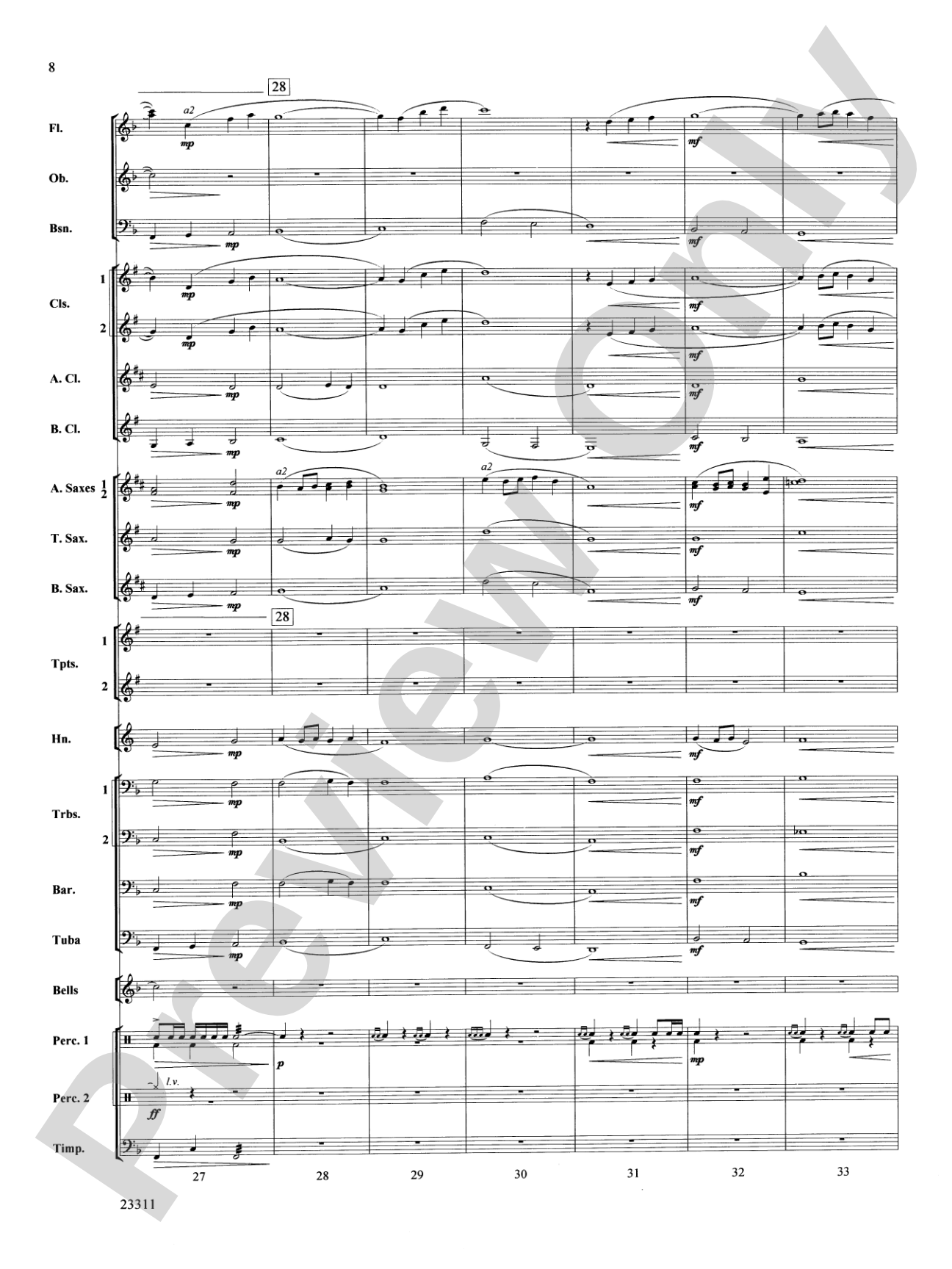 Awakened Like the Morn: Concert Band Conductor Score & Parts