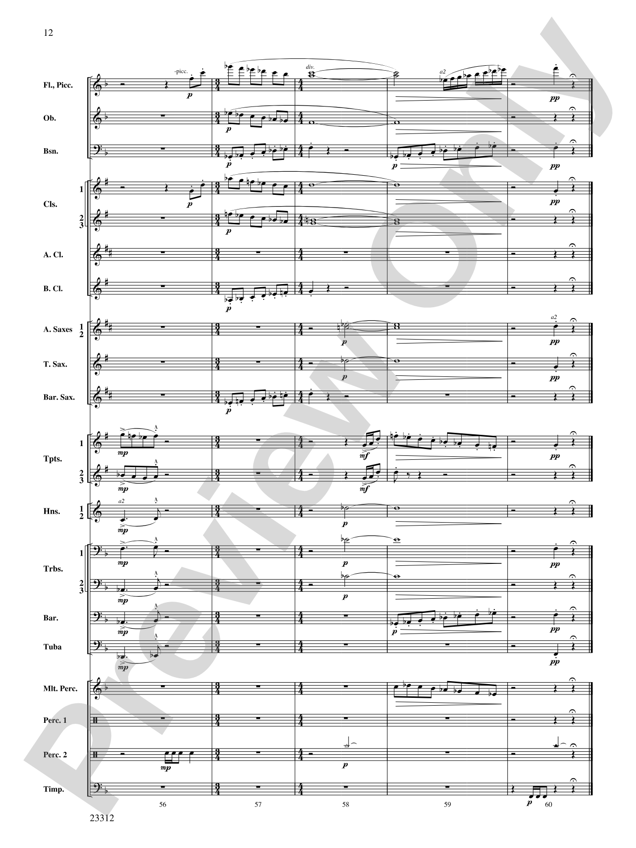 Three Miniatures for Winds and Percussion: Concert Band Conductor Score & Parts