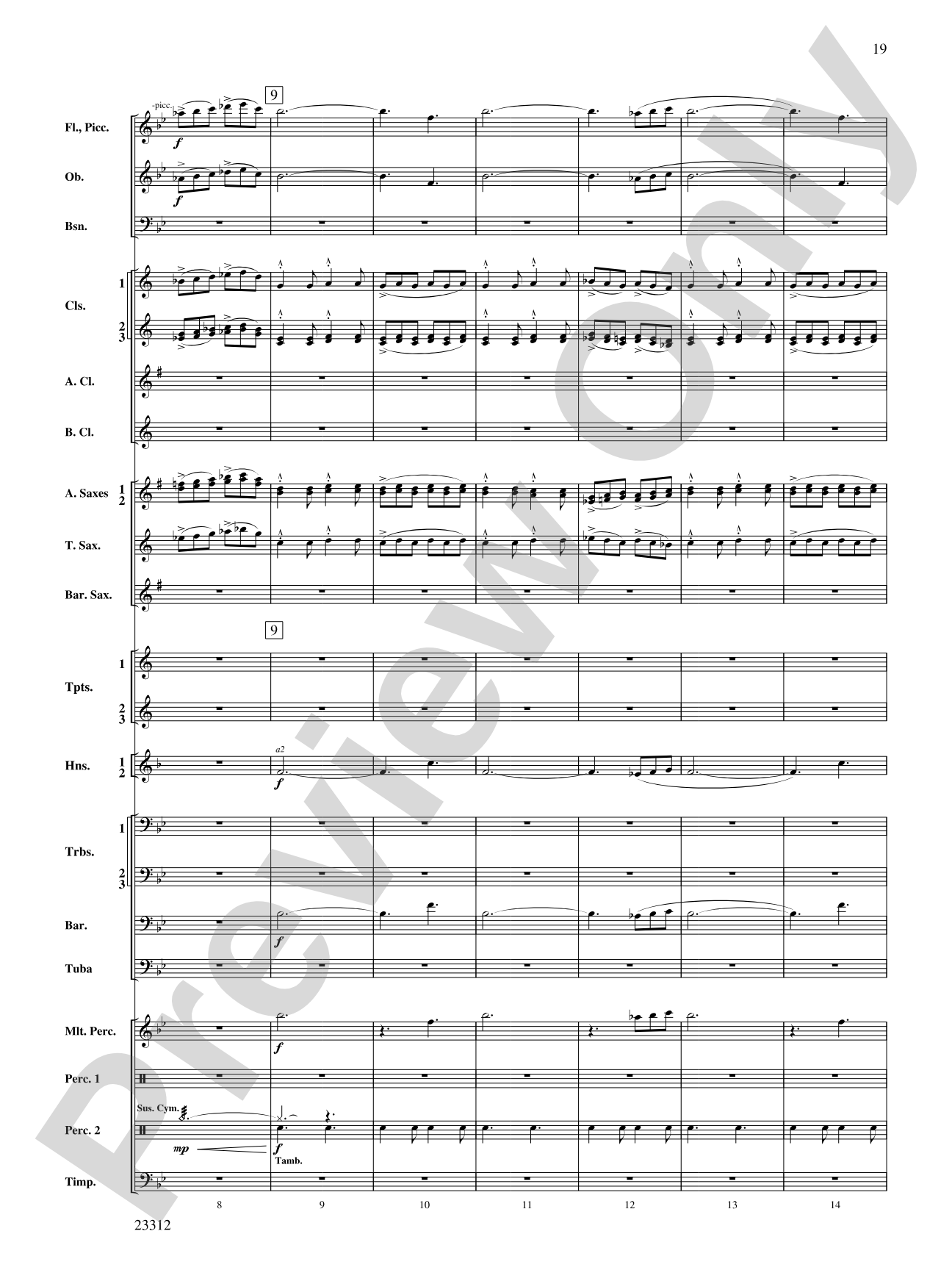Three Miniatures for Winds and Percussion: Concert Band Conductor Score & Parts
