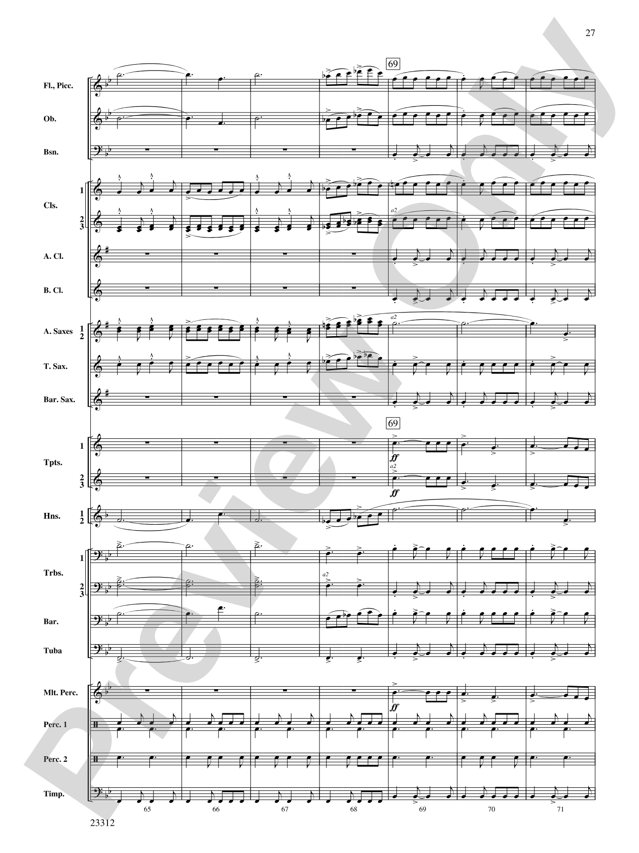 Three Miniatures for Winds and Percussion: Concert Band Conductor Score & Parts