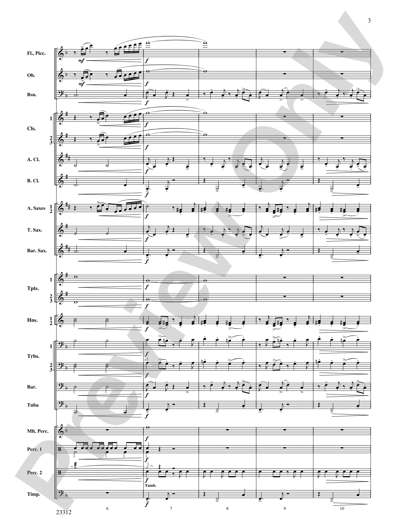 Three Miniatures for Winds and Percussion: Concert Band Conductor Score & Parts