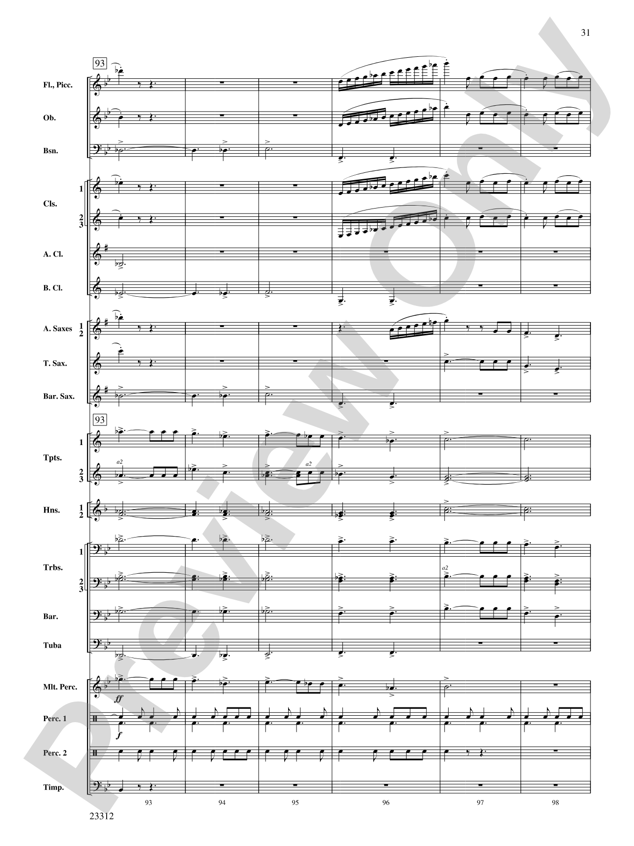 Three Miniatures for Winds and Percussion: Concert Band Conductor Score & Parts