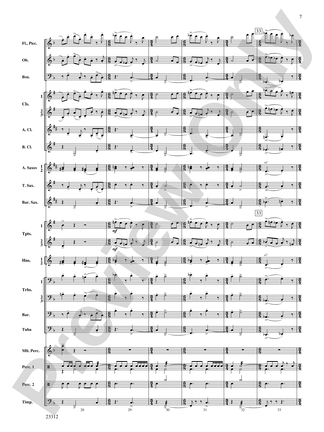Three Miniatures for Winds and Percussion: Concert Band Conductor Score & Parts
