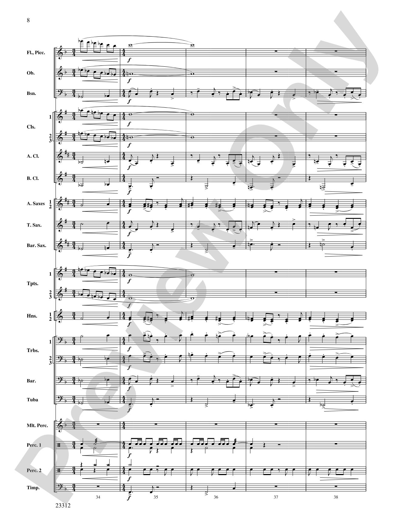 Three Miniatures for Winds and Percussion: Concert Band Conductor Score & Parts