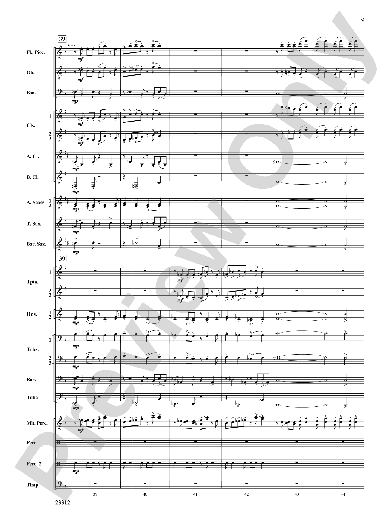 Three Miniatures for Winds and Percussion: Concert Band Conductor Score & Parts