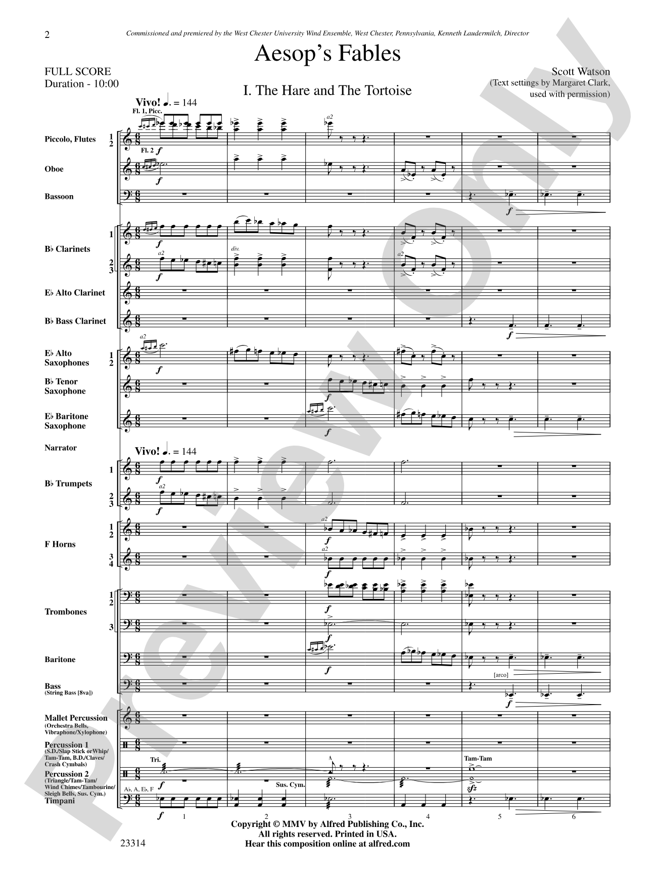 Aesop's Fables: Concert Band Conductor Score & Parts