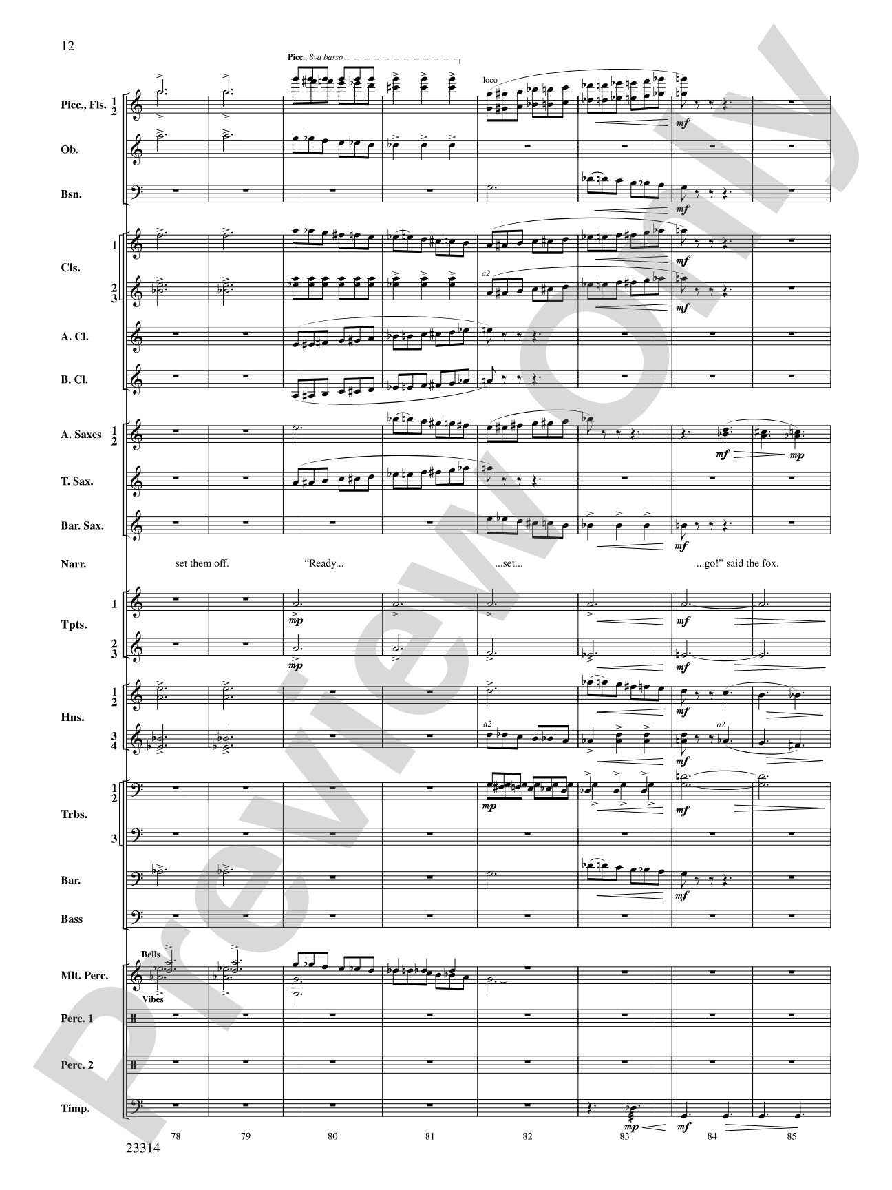 Aesop's Fables: Concert Band Conductor Score & Parts