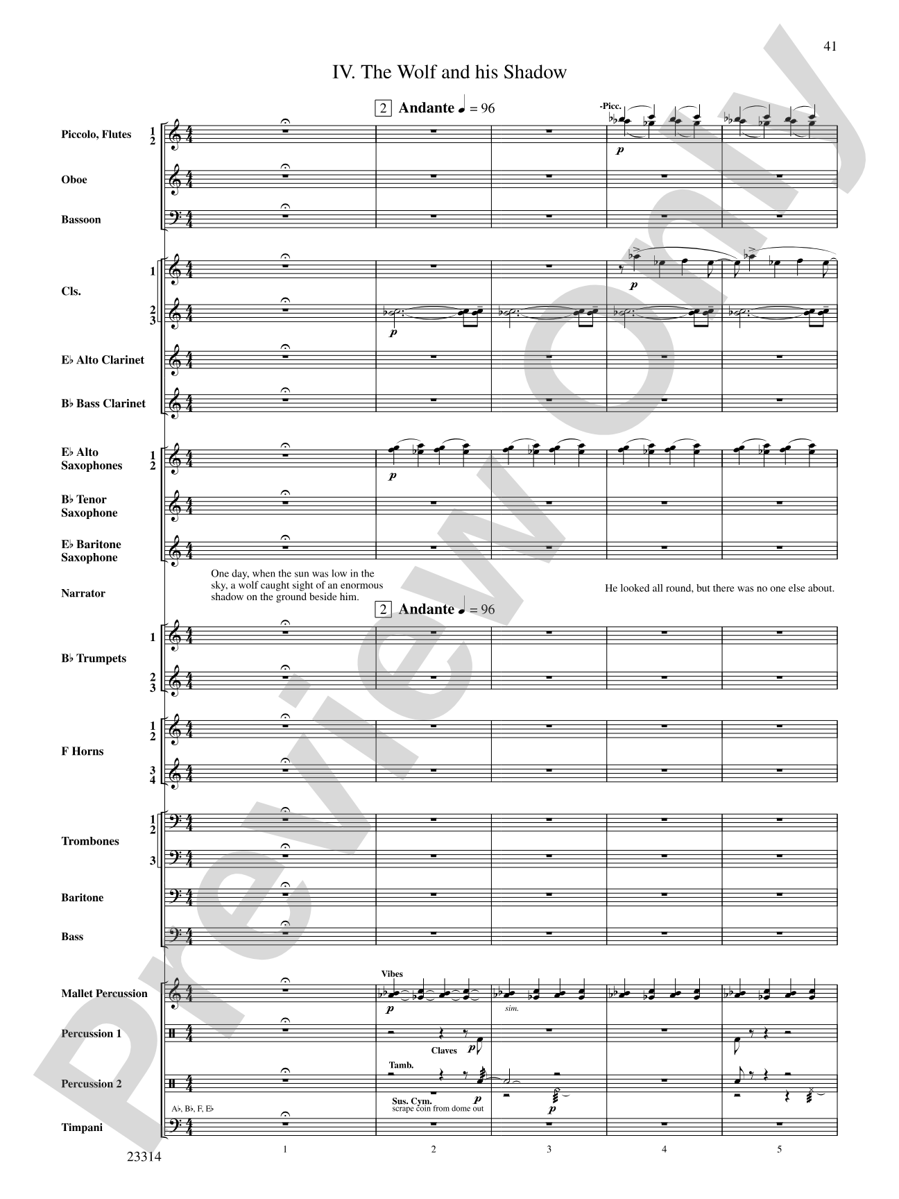 Aesop's Fables: Concert Band Conductor Score & Parts