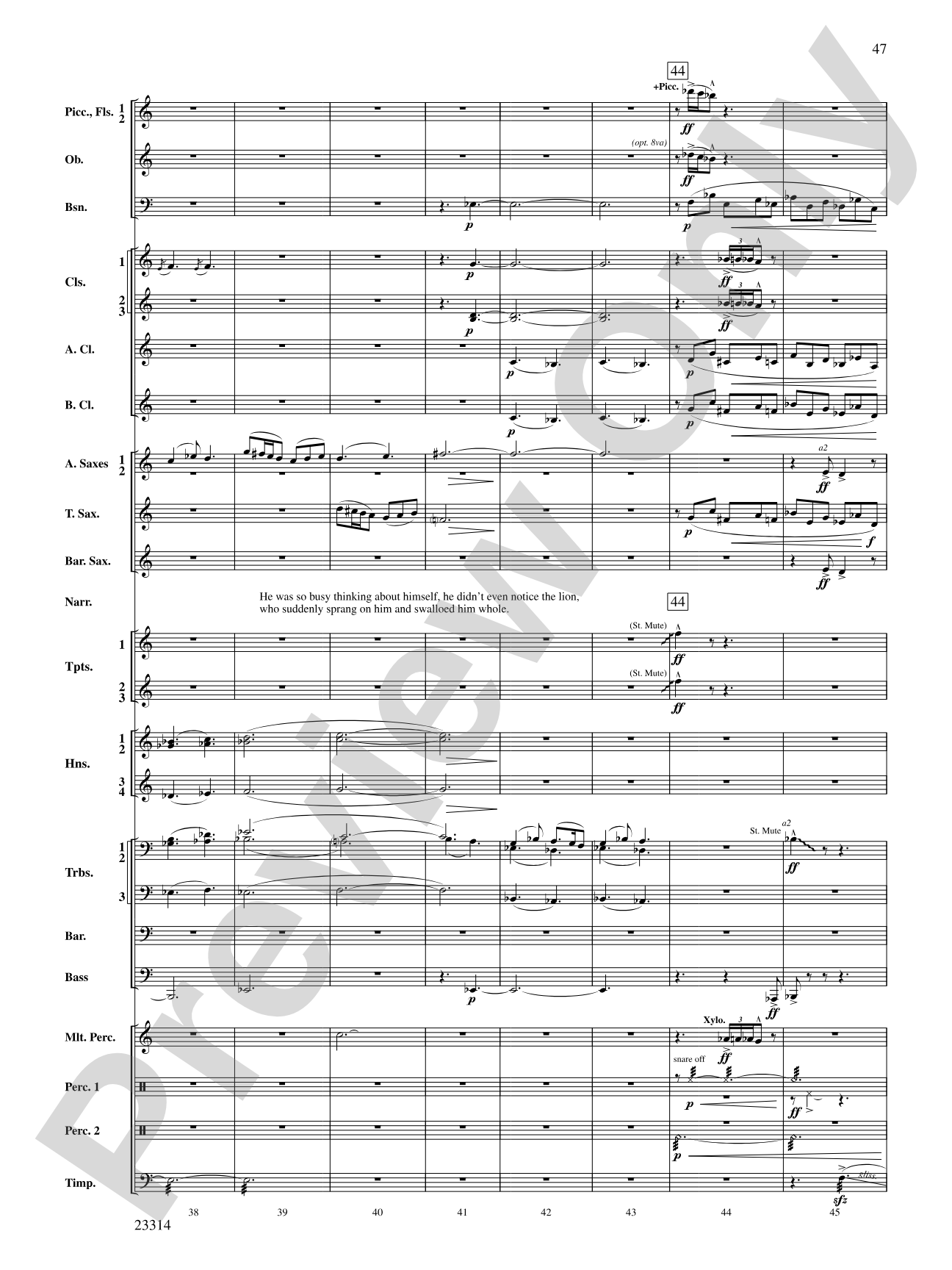 Aesop's Fables: Concert Band Conductor Score & Parts