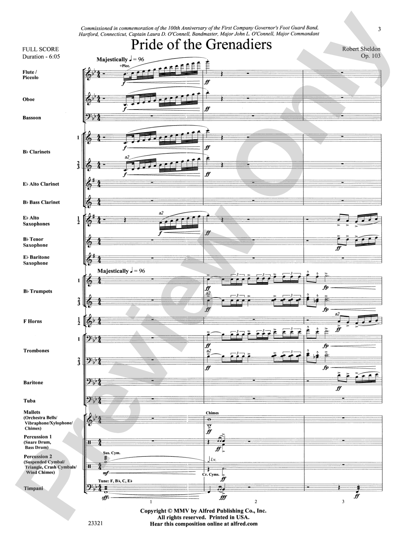 Pride of the Grenadiers: Concert Band Conductor Score & Parts