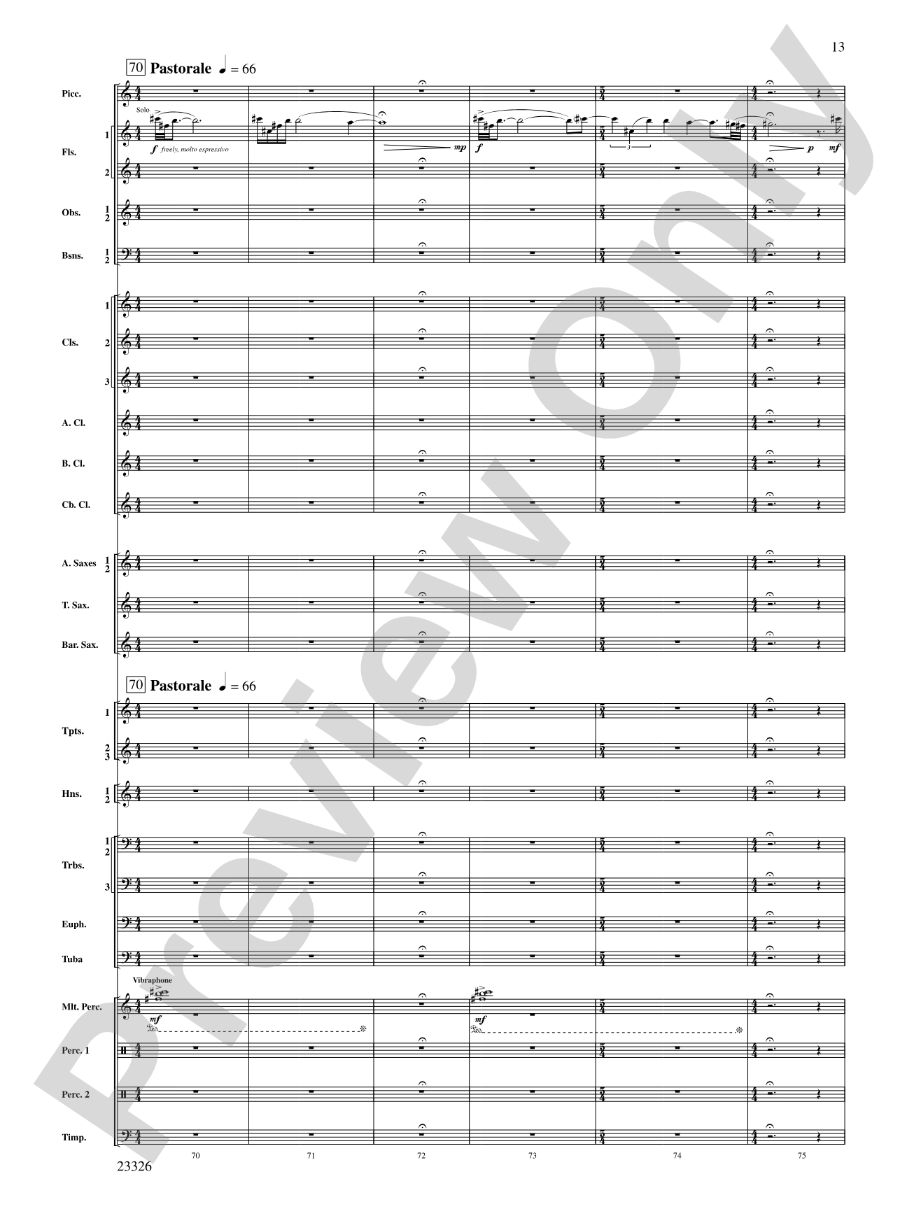Fantasia (on "Black Is the Color of My True Love's Hair"): Concert Band Conductor Score & Parts