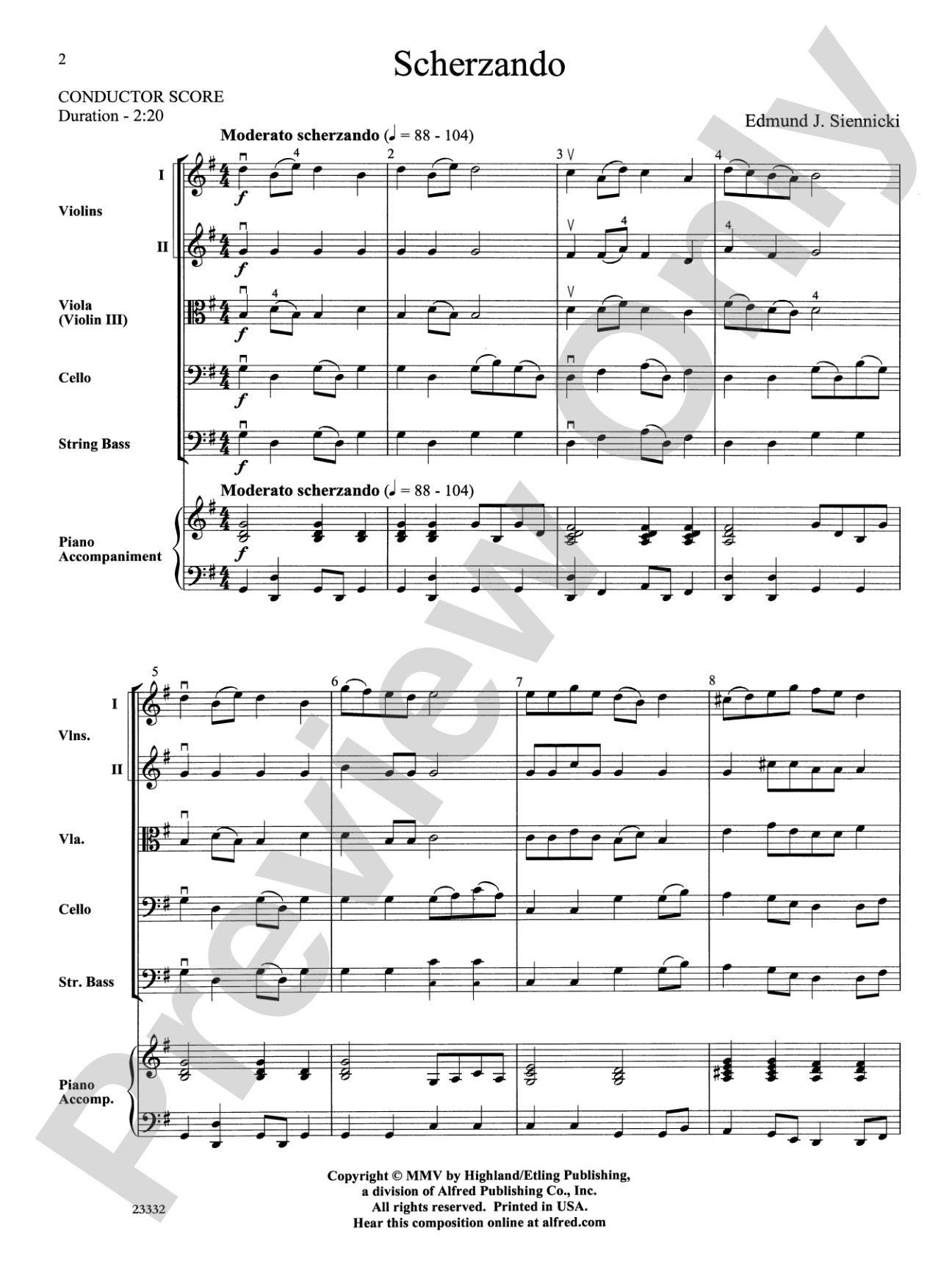 Scherzando: String Orchestra Conductor Score & Parts