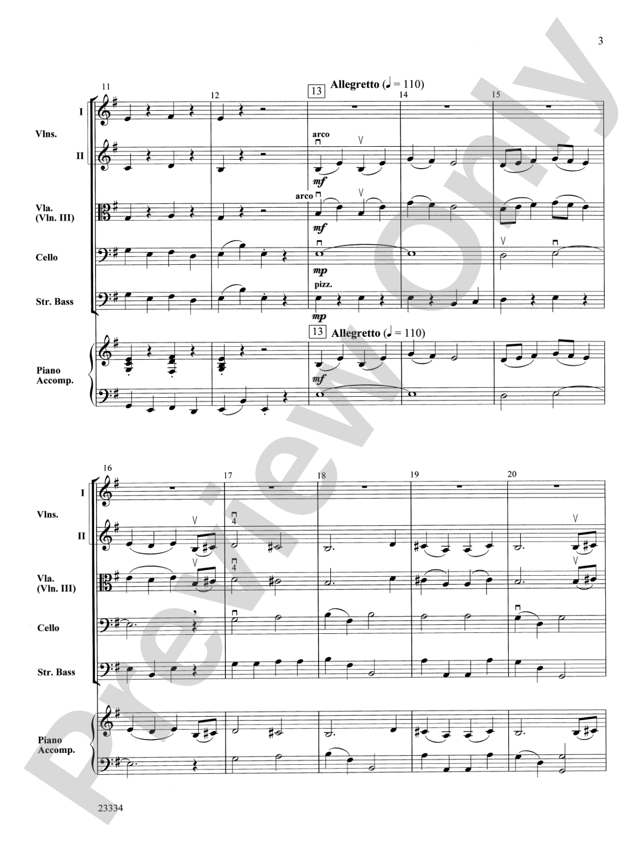 Dance of the Brewster Bears: String Orchestra Conductor Score & Parts