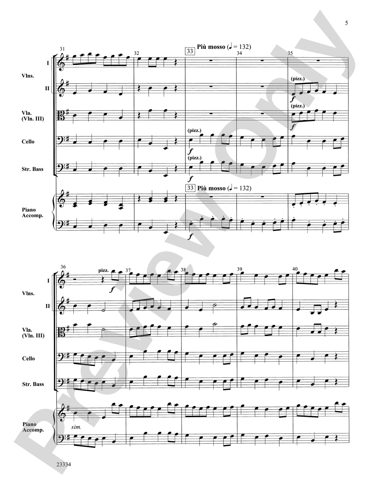 Dance of the Brewster Bears: String Orchestra Conductor Score & Parts