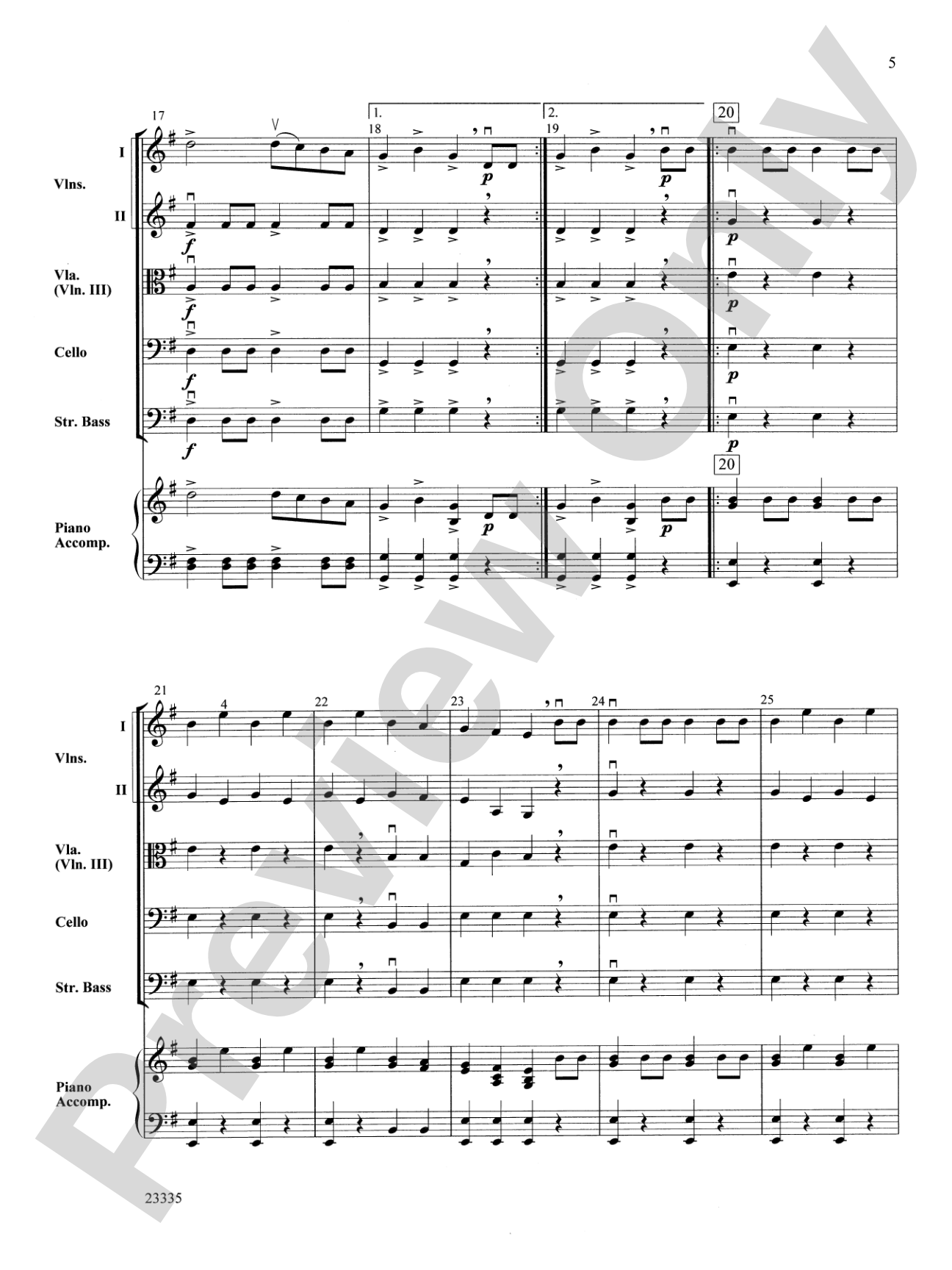 William Tell Overture: String Orchestra Conductor Score & Parts