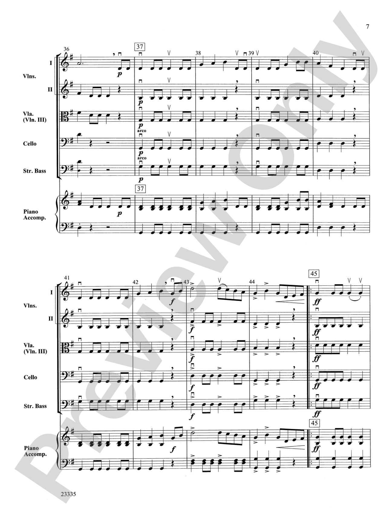 William Tell Overture: String Orchestra Conductor Score & Parts
