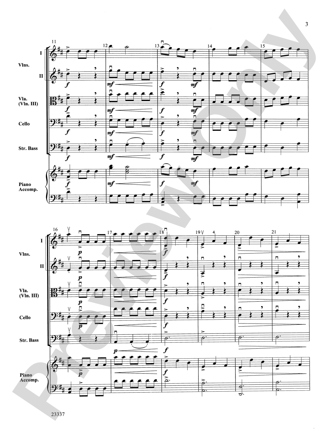 December Fanfare: String Orchestra Conductor Score & Parts