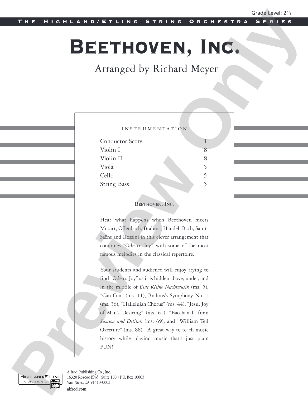 Beethoven, Inc.: String Orchestra Conductor Score & Parts