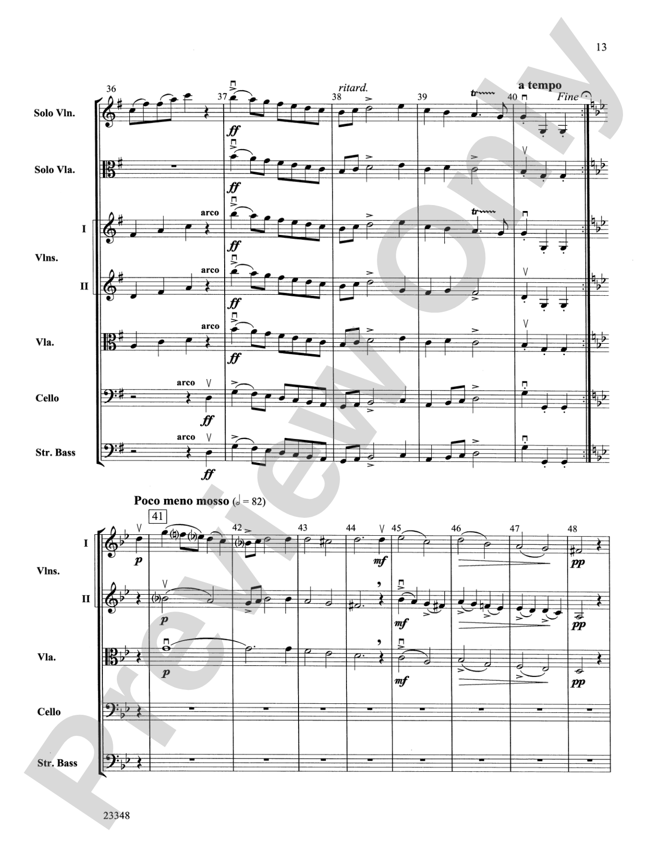 Air and Rigaudon: String Orchestra Conductor Score & Parts