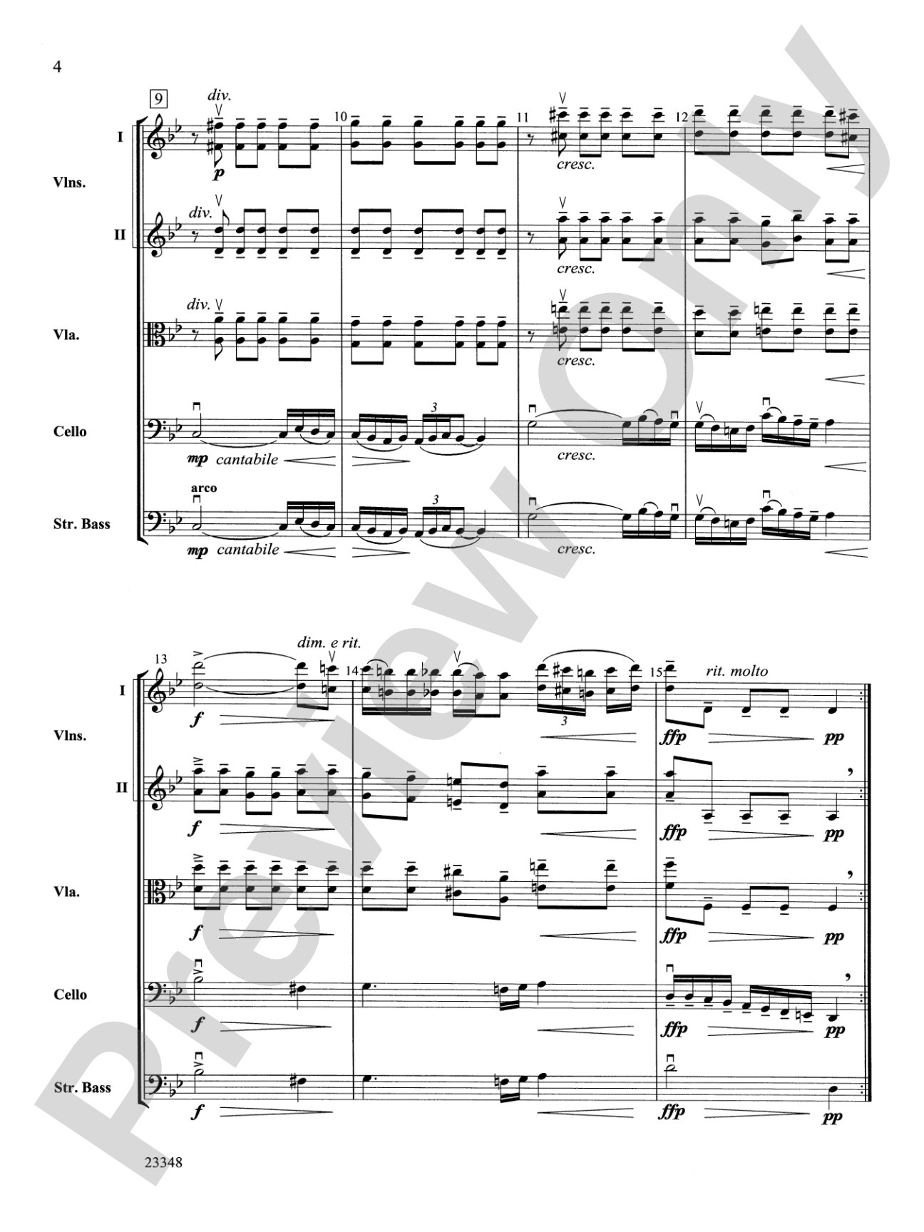 Air and Rigaudon: String Orchestra Conductor Score & Parts