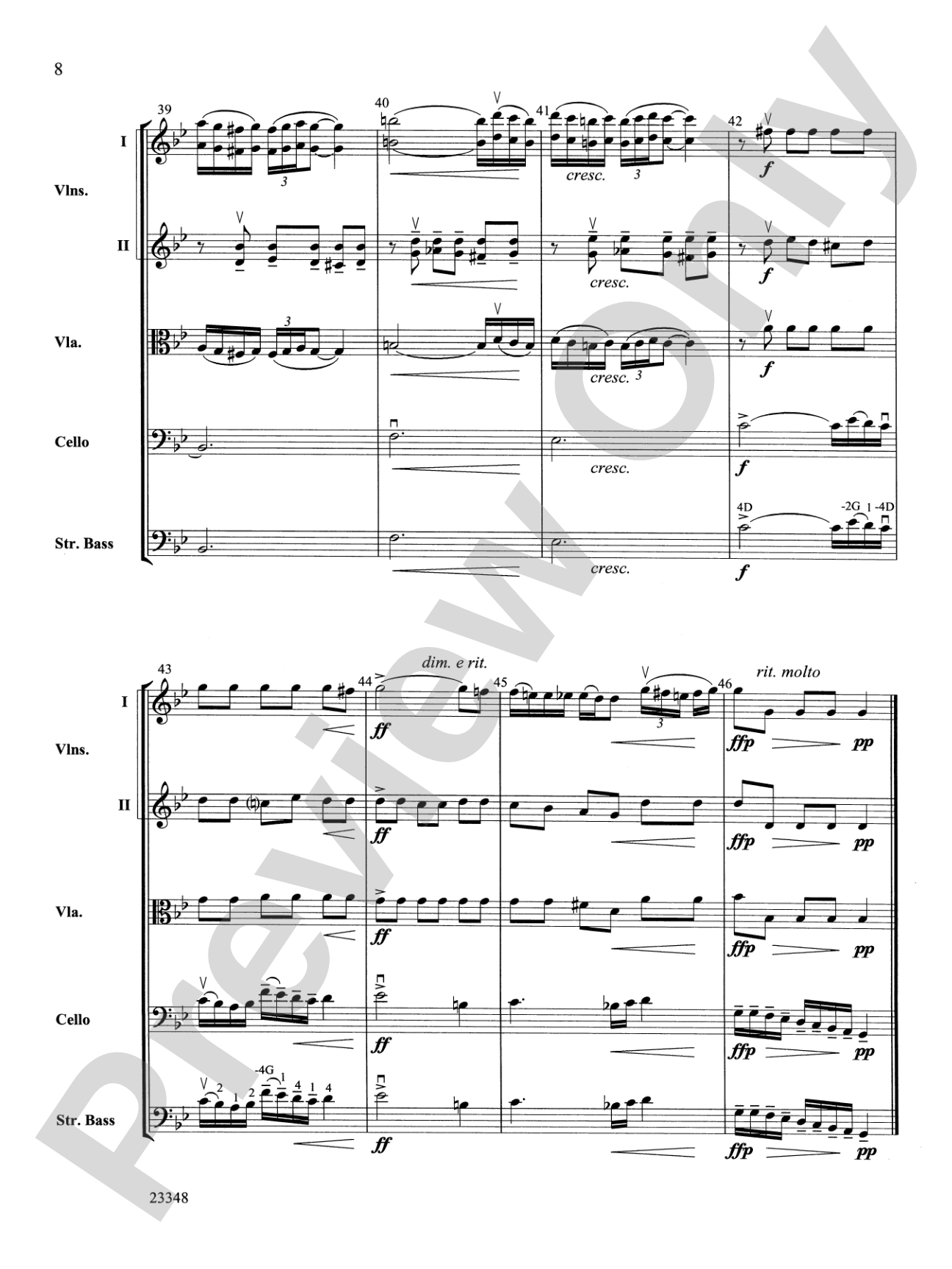 Air and Rigaudon: String Orchestra Conductor Score & Parts